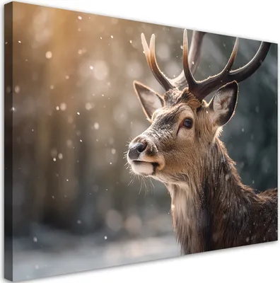 Produktbild von Leinwandbild  Abstrakte Hirsche 120x80 Feeby Braun bild für die wand bereit zum aufhängen
