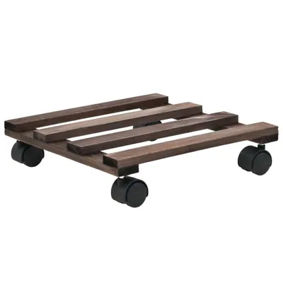 Zdjęcie produktu dla vidaXL Stojak na rośliny z kółkami 4 szt. Drewno cedrowe 25 x 25 cm