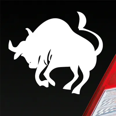Produktbild von Auto Aufkleber Sternzeichen Stier Bulle Bull PKW Car KFZ Roller 10x9 cm Weiss Glanz Sticker Heckscheibenaufkleber