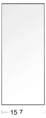 Obrázek produktu pro Stojací zrcadlo, moderní design, tvrzené sklo, černé, obdélníkové – 150 x 40 cm