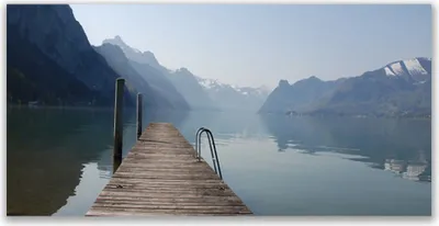 Produktbild von Tulup Leinwand-Bilder 120x60 Wandbild Canvas Kunstdruck Gebirge See Brücke Architektur