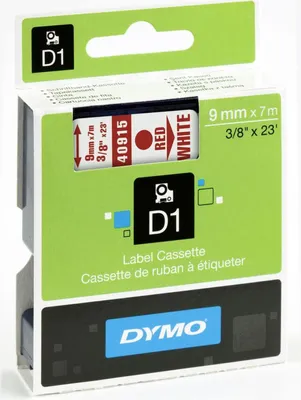 Image de DYMO D1 Cassette de ruban rouge/blancá, 9 mm x 7 m