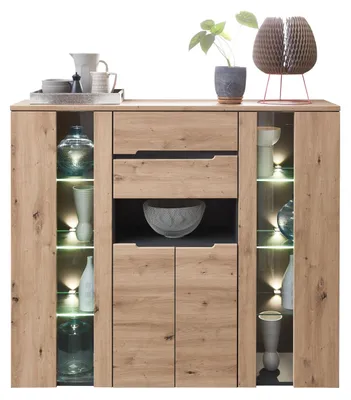 Highboard MEMPHIS Artisan Eiche Graphit Nachbildung