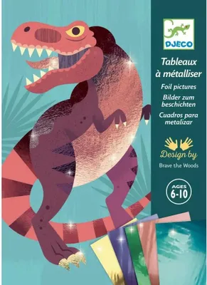 Produktbild von Djeco Bastelset Jurassic Dinosaurier Metallfolie 15 x 21 cm für 6-10 Jahre