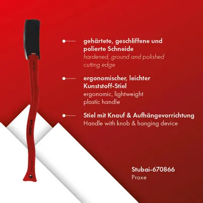 Immagine prodotto di STUBAI Praxe | 600 mm | Coltello forestale con manico in plastica per il diradamento per lavori forestali, agricoltura, manutenzione forestale e caccia
