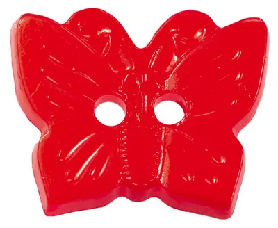 Produktbild von 10 Kinderknöpfe Schmetterling, 16 x 13 mm, rot