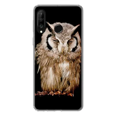 Produktbild von MuchoWow® Handyhülle Schutzhülle Hülle für Huawei P30 Lite Eule - Vogel - Schwarz Silikon Softcase Handy Hülle - Handyhülle