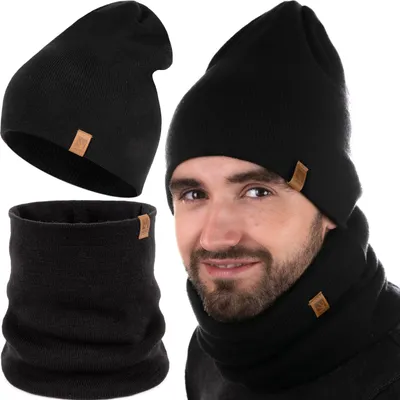 Immagine prodotto di Set Uomo Berretto Invernale e Sciarpa Tubolare Caldo HEYO Nero Taglia Unica