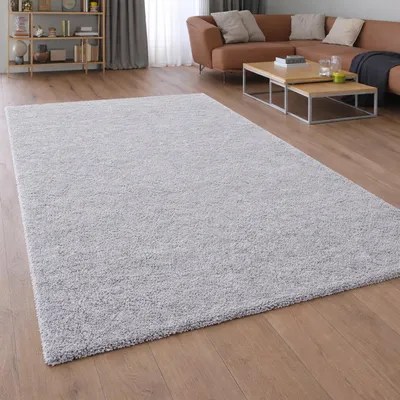 Image de Tapis Shaggy en peluche, gris, 160 x 230 cm