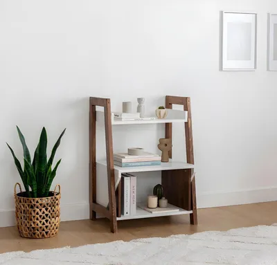 Produktbild von Stilvolle Ablagenkommode Kompaktes Bücherregal Holz Bücherschränkchen