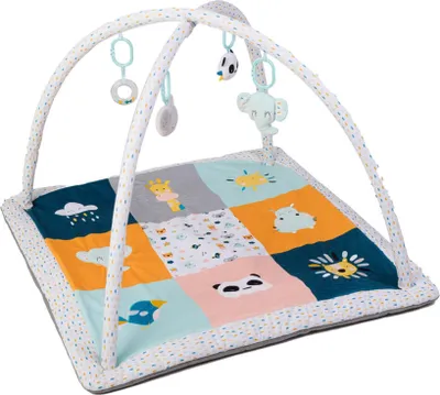 Immagine prodotto di EUREKAKIDS - Tappeto gioco per bambini con animali sensoriali in peluche - Da 0 a 3 anni - Sviluppo motorio e sensoriale - Include sonaglio con palline per la dentizione