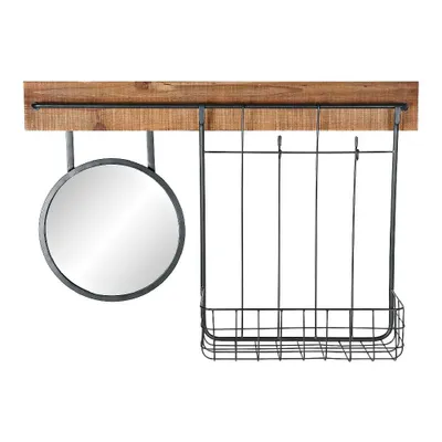 Immagine prodotto di Specchio da parete DKD Home Decor Specchio in metallo nero di abete (80 x 15 x 20 cm)