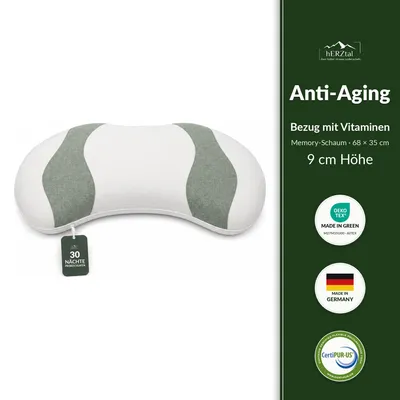 Produktbild von hERZtal Orthopädisches Memory-Schaum Kissen | Druckentlastend & Atmungsaktiv