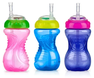 Immagine prodotto di Tazza per bambini con cannuccia - Antiversamento - Set da 3 - 300 ml - Tazza a becco