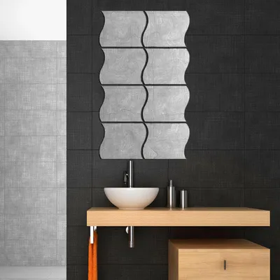 Produktbild von 8 Wellen-Spiegelaufkleber – Selbstklebende Aufkleber mit Spiegeleffekt
