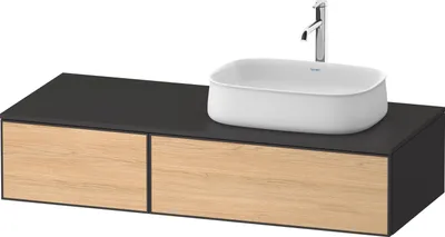 Image de Duravit Zencha Meuble sous-lavabo avec console, 1300x550mm, 2 tiroirs, 1 découpe à droite, ZE4817030800000