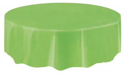 Produktbild von Runde hellgrüne Plastik-Tischdecke ca. 213 cm Durchmesser