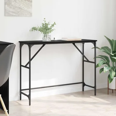 Image de vidaXL Table console noir imitation chêne 100 x 32 x 75 cm