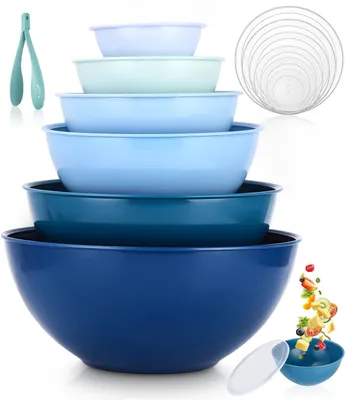 Salatschüssel-Set 6-teilig, stapelbar, 0,2–6,5 l, BPA-frei