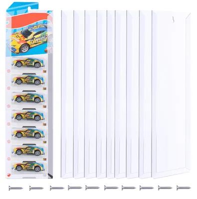 Auto-Vitrine Wandregal 10er-Set, 42,5x11,2 cm, transparent
