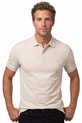 Produktbild von Lacoste Polo Beige Meliert Kurzarm Normale Passform