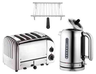 Produktbild von Dualit Frühstücksset inkl. 4er Toaster + 1,7 L Wasserkocher und Brötchenaufsatz