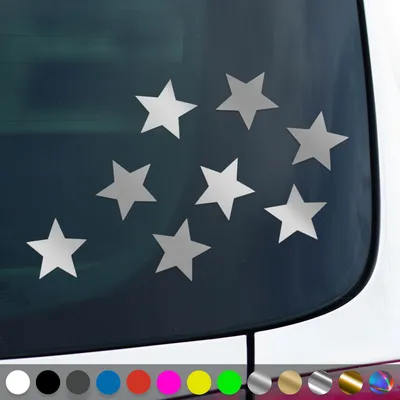 Produktbild von PantherPixel Sterneaufkleber Aufkleber Mehrteiliges Sterne Set Sticker Auto Geschenkidee Farbe Silber