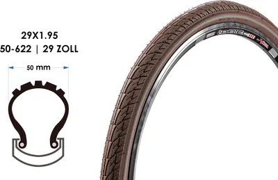 Produktbild von 29 Zoll Fahrrad Reifen 29x1.95 City Trekking Tire 50-622 Braun Reflexstreifen