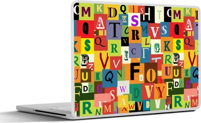 Produktbild von MuchoWow® Laptop Aufkleber Sticker Cover Alphabet - Buchstabe - Muster 30x21 cm - Sticker für Laptop - Selbstklebend