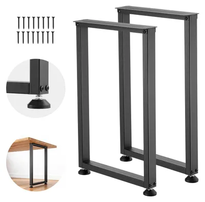 Produktbild von SucceBuy Tischkufen aus Vierkantprofilen 2er-Set 450x740 mm, robustes Tischuntergestell bis 1000 kg, Tischbeine, Möbelfüße, Tischgestell, Tischfüße für Schreibtische, Couchtische, Esstische, Schwarz