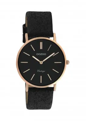 Immagine prodotto di Oozoo Orologio da polso in pelle nera C20159 Serie Vintage da donna orologio analogico al quarzo UOC20159