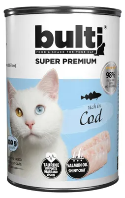 Produktbild von BULTI | BULTI Katzenfutter - Nassfutter für Katzen Kabeljau - Dorsch Katzenfutter Dose 400 g - 400g Katzenfutter