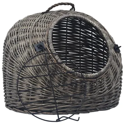 Produktbild von vidaXL Katzen-Transportkorb Grau 50x42x40 cm Natürliche Weide