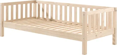 Produktbild von FURNLUX Kids Einzelbett Fritz Beige 90x200cm / Hauptfarbe: Beige / Abmessungen: 99 x 212 x 68 cm