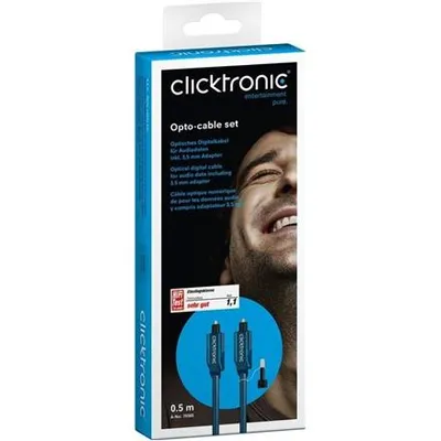 Obrázok produktu pre ClickTronic 0.5m Toslink Opto-Set, Toslink, Samec, Toslink, Samec, 0,5 m, Modrá