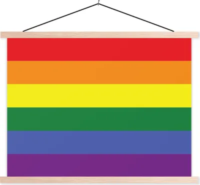 Produktbild von MuchoWow® Textilposter Stolz - Regenbogen - Liebe 60x45 cm mit holzfarbenen Rahmen - Bild