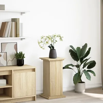 Produktbild von HOMMIE Postament mit Stauraum - Pflanztisch - Sonoma-Eiche 31x30x60cm Holzwerkstoff Promotion778470 - Pflanztische