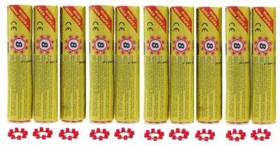 Image de 10 tubes de 30 amorces de 8 coups pour pistolet / pour fusil - 10 x 240 coups - recharge accessoire jeu d'imitation enfant déguisement