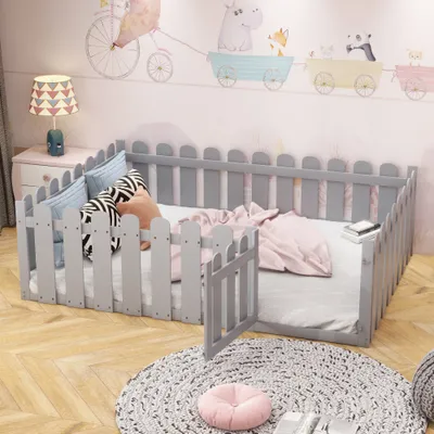 Produktbild von UnboxG Kinderbett mit Rausfallschutz inkl. Lattenrost | 140 x 200 cm | Weiß | Kiefernholz - Massivholz | für Mädchen und Jungs | Kinderbetten