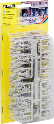 Produktbild von NOCH® Unbemalte Figuren, 72 Stück Modellbau-Figuren bemalbar H0 perfekt für Dioramen Modellbahn