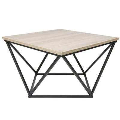 Zdjęcie produktu dla Stolik kawowy Curved z kwadratowym blatem w kolorze ciemnego dębu 60 cm