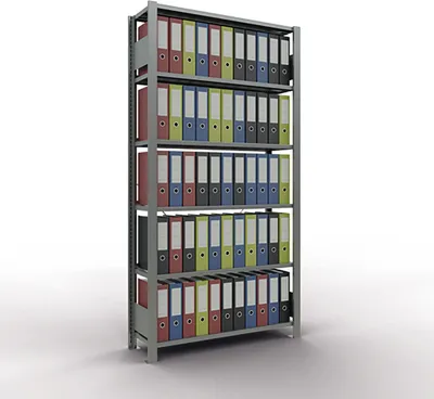 Zdjęcie produktu dla SCHULTE Lagertechnik MULTIplus85 regał podstawowy Wymiary: 1000 x 2000 x 300 mm Liczba półek: 6 półek Udźwig na półkę: 85 kg