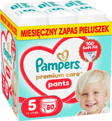 Image de Pampers Premium Care, couches-culottes, taille 5 (11-17 kg), 80 pièces