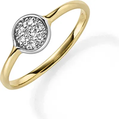 Produktbild von Ring Damenring aus 585 Gold bicolor gelb/weiß mit 7 Diamanten 0.07ct TW-SI Innenumfang 56mm  Ø17.8mm