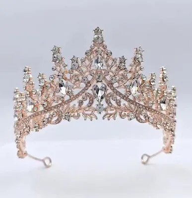 Produktbild von Kristallkronen für Frauen - Elegant und Dauerhaft - Mehrfach Verwendung - Prinzessinnenkrone - Rosefarben