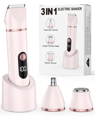 Productafbeelding van Scheerapparaat dames, elektrisch, geschikt voor zowel nat als droog gebruik. Geschikt voor lichaam, gezicht en neusharen. Voor oksels, benen en armen. Met LED-display. IPX6 waterdicht