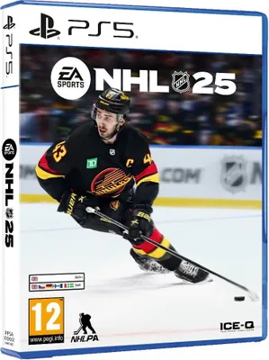 A video game case for EA SPORTS NHL 25 on PS5.