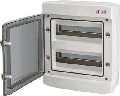 Obrázek produktu pro Distributor modulů ETI-Polam Dido 001101067 Povrchová montáž 1x24 modulů IP65 ECH-24PT-s průhledné dveře