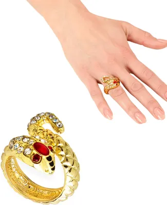 Image de Bague "serpents avec strass" | Or Rouge - Bijoux Cléopâtre Costume
