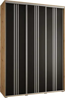 Produktbild von MEBLE KRYSPOL Davos 6 Schrank, drei Türen - 235,2x170x45 cm - Artisan Schwarz Silber